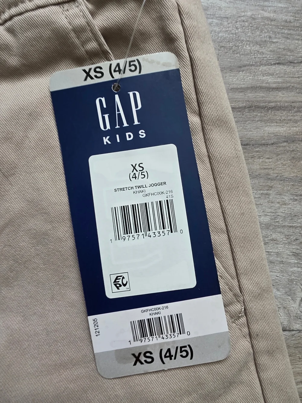 GAP Kids Tan Stretch Twill Jogger Pants with Drawstring Size XS